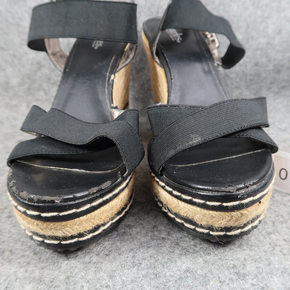 Charles David Shoes Womens 8.5 Fashion Sandals Platform Wedge Espadrille Black - Picture 3 of 14